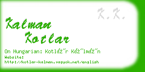 kalman kotlar business card